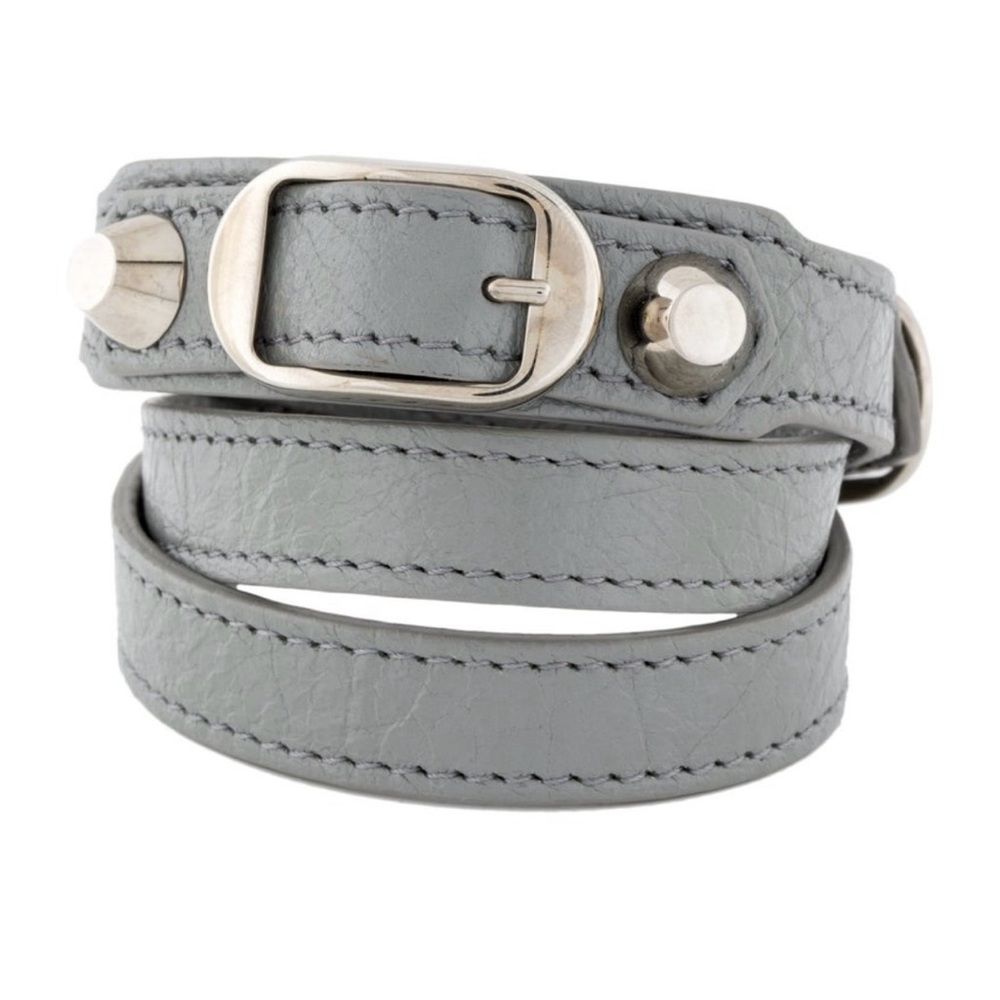 Balenciaga Leather Arena Triple Tour Wrap Bracelt